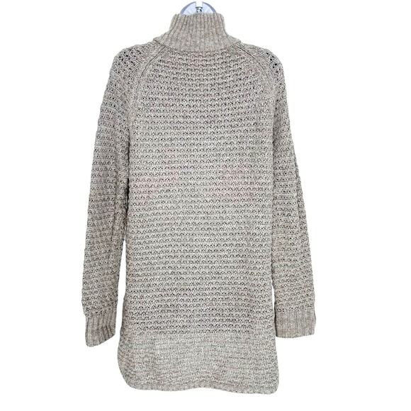 GAP Long Sweater Gray Hi-Low Hem Mock Neck Medium - Picture 2 of 8